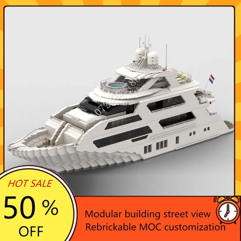 4657 قطعة مخصصة MOC سوبر يخت س - مراجعة Kids Toys Xmas وسعره